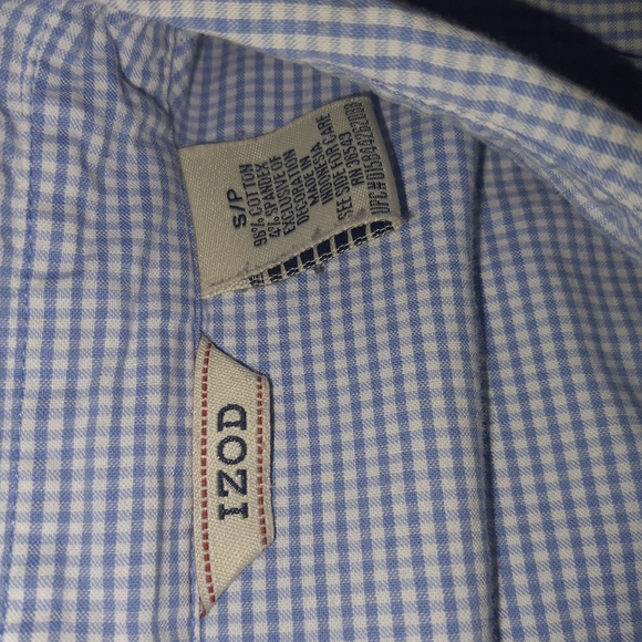 Izod Women's Checkered Blue Long Sleeve Casual Shirt Petite Small - Picture 6 of 10